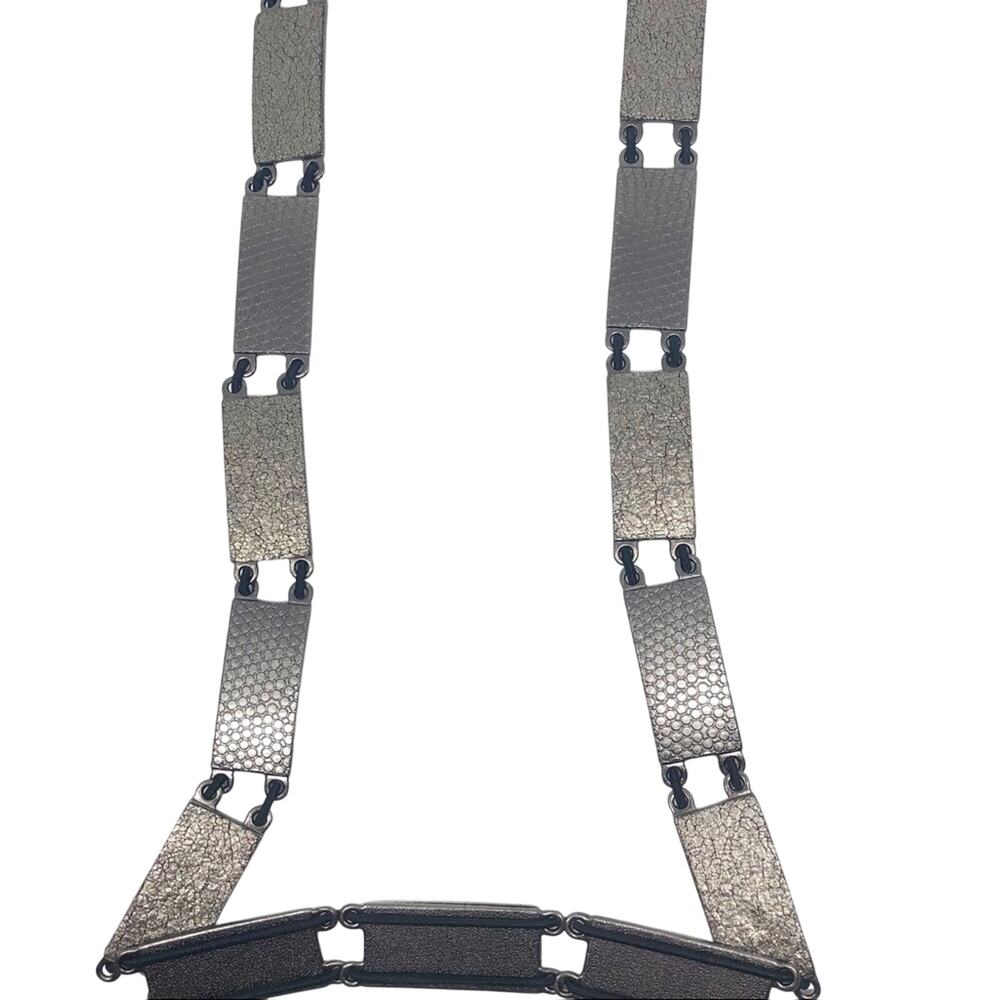 Pewter/silver Womens metal belt, o/s